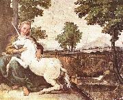 Domenico Zampieri A Virgin with a Unicorn, oil painting artist